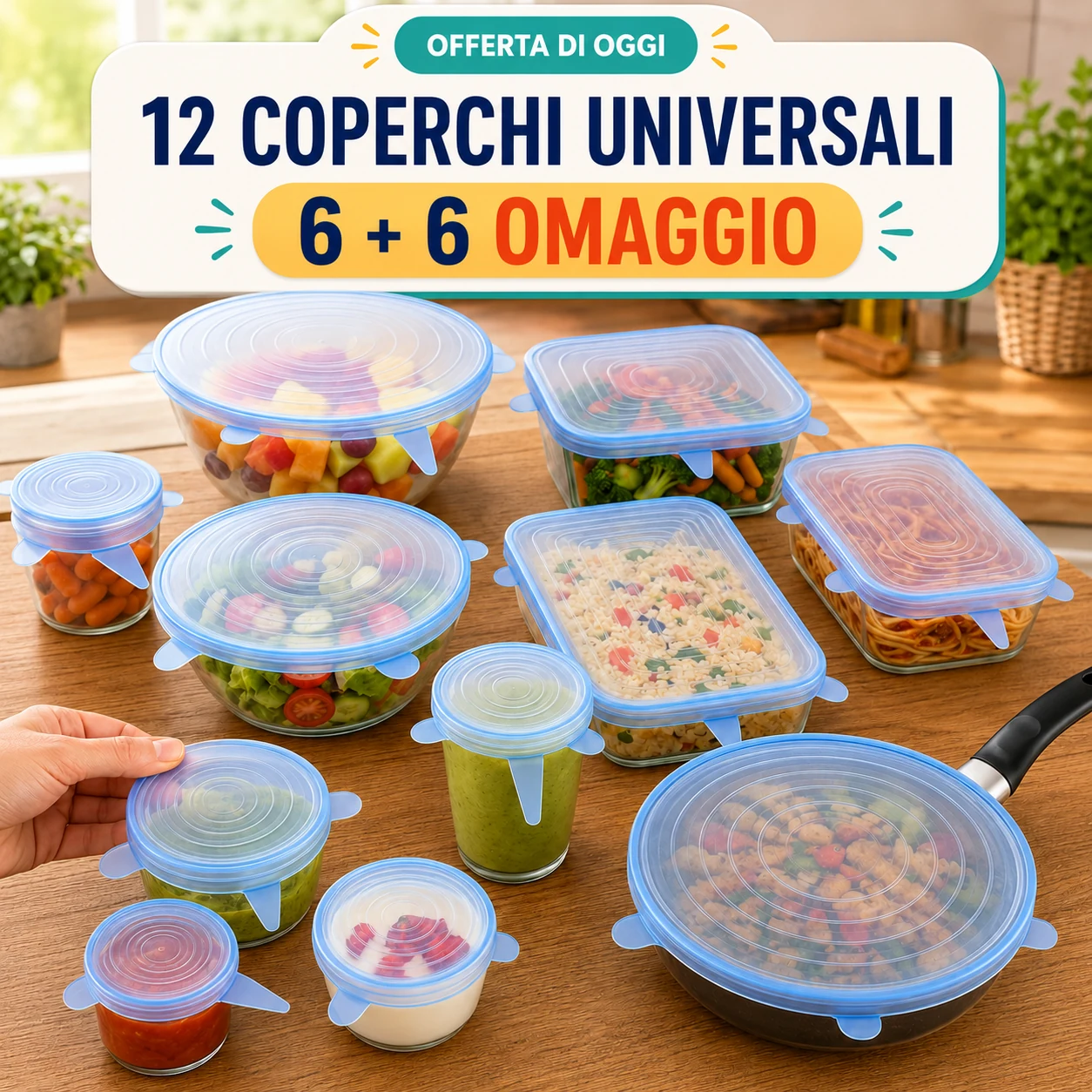 Set di coperchi universali in silicone