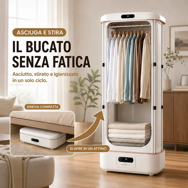 Asciugatrice e stiratrice verticale XXL